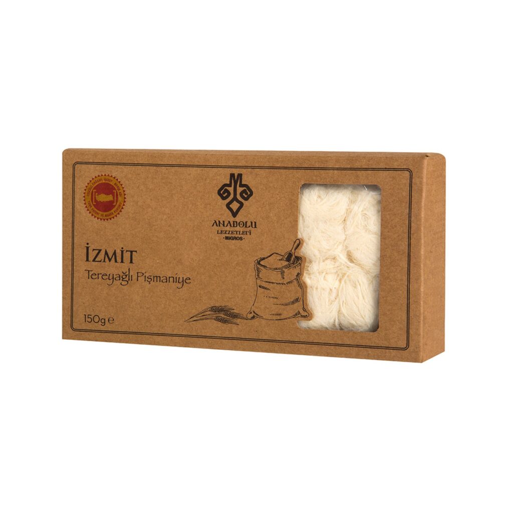 Pişmaniye z masłem to najlepsza wersja. Specjalizują się w niej zwłaszcza cukiernicy z miasta İzmit 